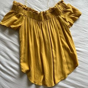Yellow off-the-shoulder Flowy top.